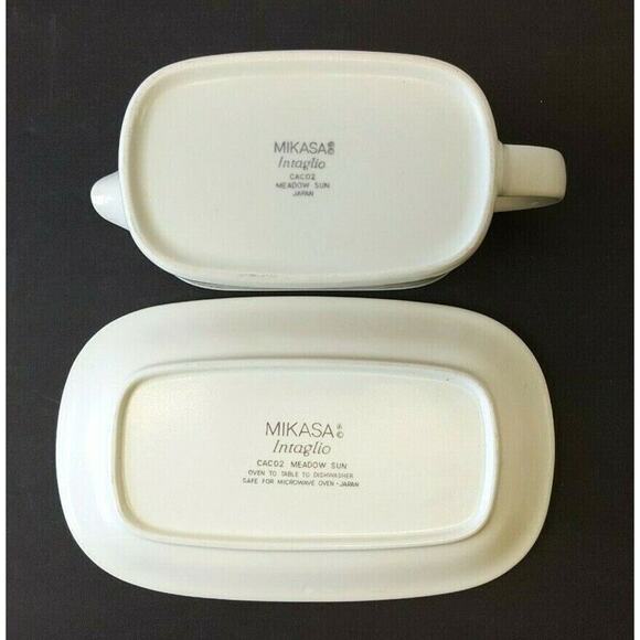 Mikasa Intaglio Meadow Sun 8" Gravy Boat w/ Detached Underplate CAC02 pink taupe - Picture 7 of 9